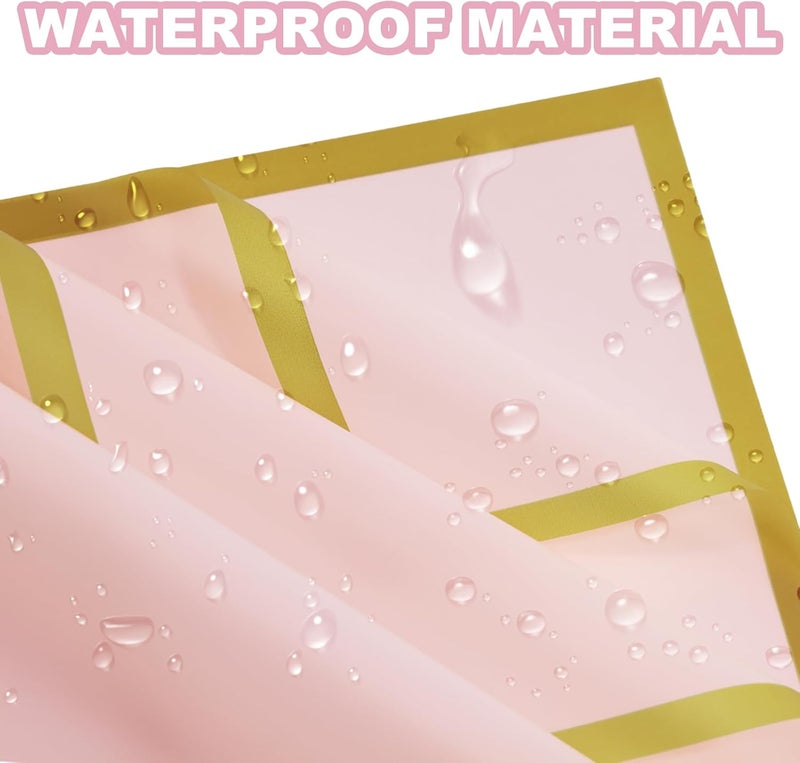 DEWJDFSC 20 Sheets Flower Wrapping Paper,Waterproof Floral Korean Bouquet Wrapping Paper, Florist Supplies, Suitable for Flowers Gift Packaging (Pink-2) - Image 2